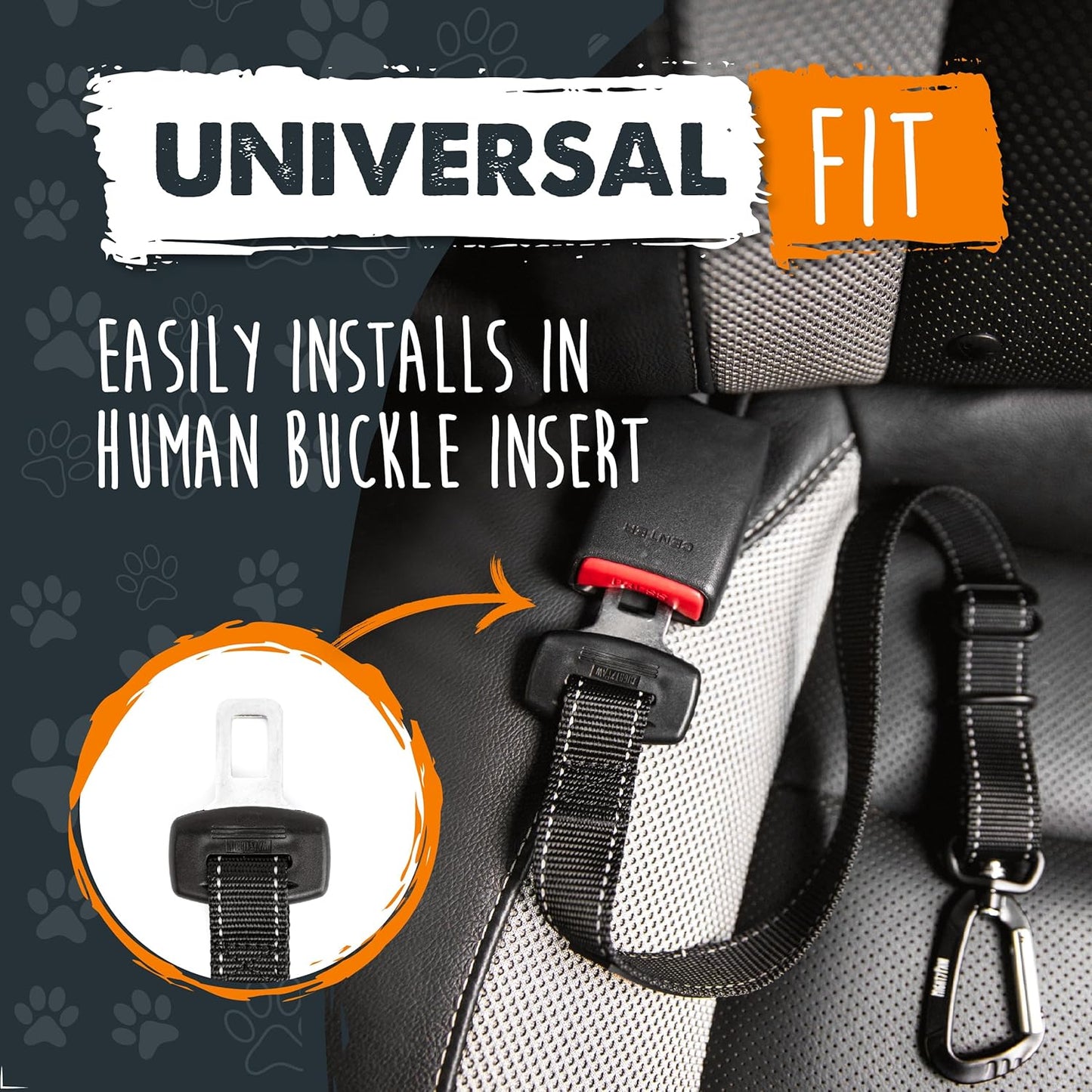 Universal Dog Car Seat Belt - Premium Safety Harness with Adjustable Strap & All-Metal Hardware for Ultimate Pet Security (Black)
