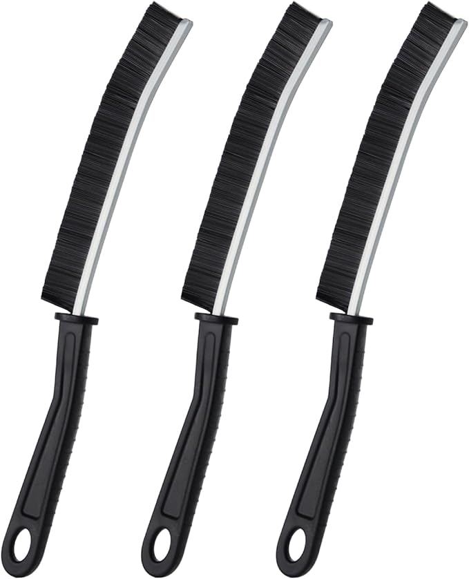 Crevice Cleaning Brush, Bathroom Tile Groove Gap Cleaning Brush,Premium Crevice Cleaning Tool Aluminum Support with 15° Angle Magic Brush, Thin Brush for Home Kitchen