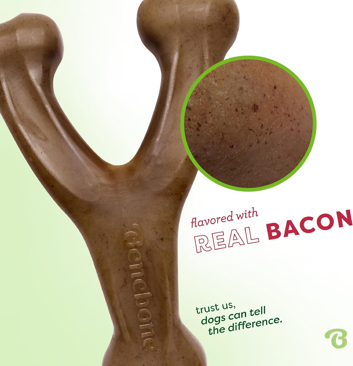 Benebone Indestructible Wishbone Dog Chew Toy for Aggressive Chewers, Long Lasting Tough Boredom Breaker for Dogs, Real Bacon Flavour, For Small Dogs, Made in the USA