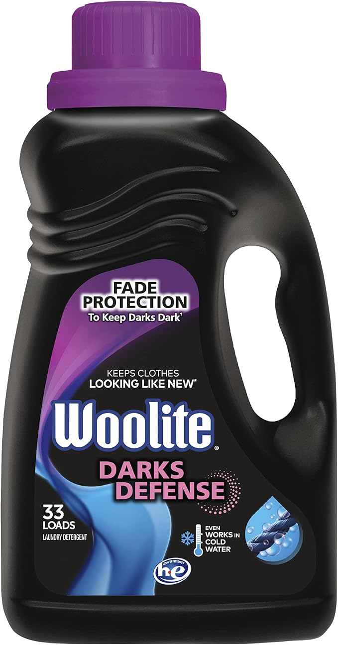 Woolite Darks Defense Liquid Laundry Detergent, 33 Loads, 50 Fl Oz, Regular & HE Washers, Packaging May Vary
