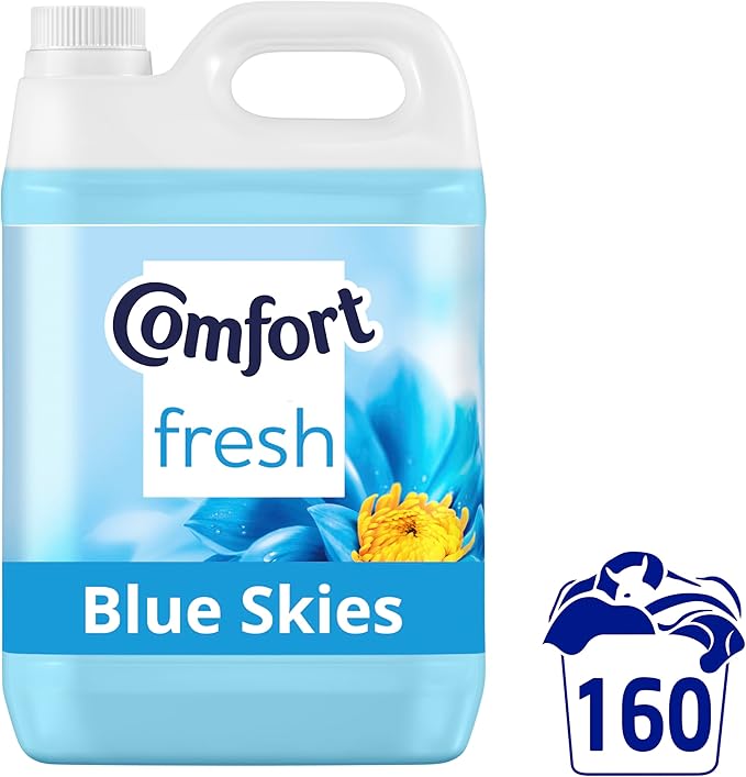 Comfort Fresh Blue Skies Fabric Conditioner Softener with Motion-Activated Fragrance Technology 100 Days of Freshness 160 washes (4.8 L)