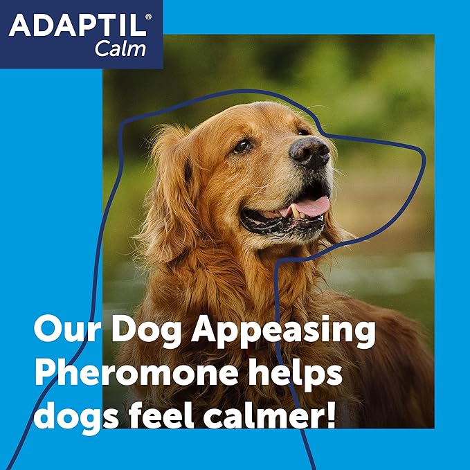 Adaptil Calm Home Diffuser For Dogs With 30 Day Refill, Adaptil Dog Calming Plug In Pheromone Diffuser To Help Reduce Anxiety And Stress In Pet Dogs, Pet Diffuser Helps Anxious Dogs Stay Calmer