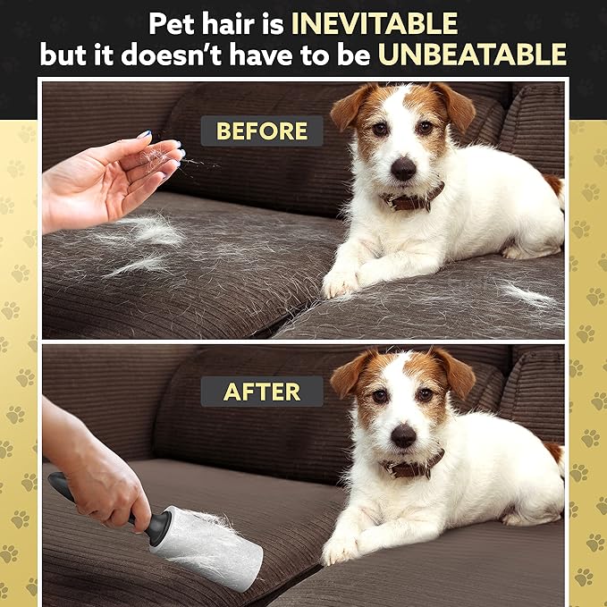 Tydi Pet Lint Rollers - 500 Sheets of Lint Roller Refills & 2 Handles - 100 Sheets per Sticky Clothes Roller - Lint Rollers for Pet Hair - Reusable Lint Roller for Clothes - Fluff Remover for Clothes