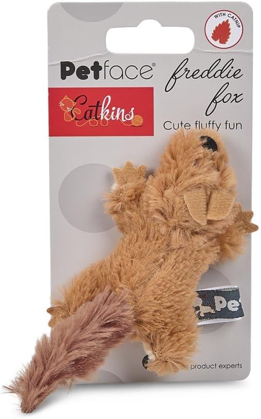 Petface Freddie Fox Plush Cat Toy Filled with Natural Catnip, Suitable for Cats or Kittens (Pack of 1)