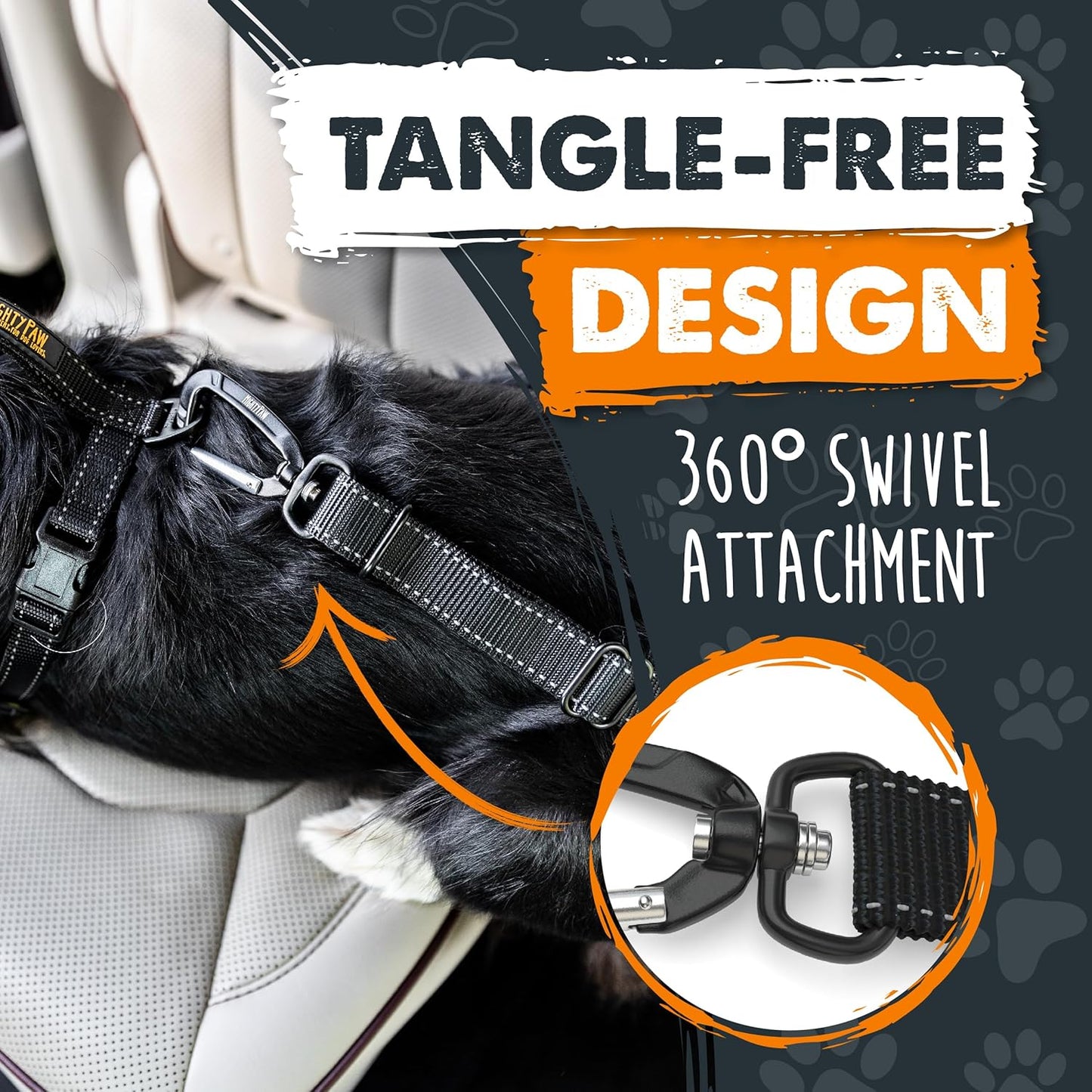 Universal Dog Car Seat Belt - Premium Safety Harness with Adjustable Strap & All-Metal Hardware for Ultimate Pet Security (Black)
