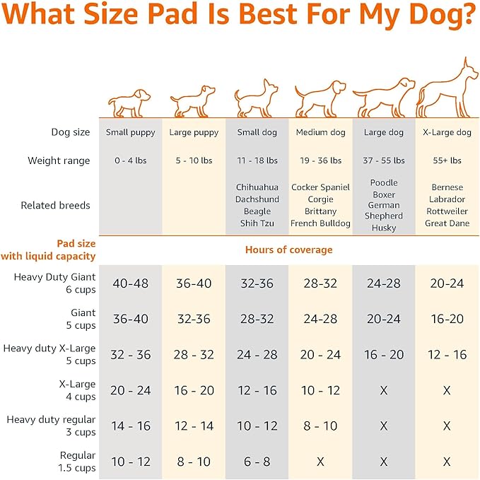 Shopify Basics Dog and Puppy Training Pads, Leakproof, 5-Layer Design with Quick-Dry Surface, Regular, Pack of 50, Blue