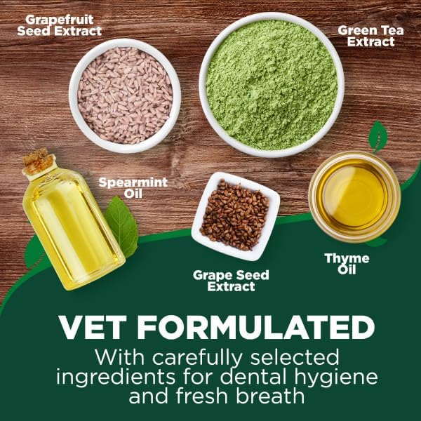 Vet's Best Dental Care Finger Wipes,Reduces Plaque & Freshens Breath, Teeth Cleaning Finger Wipes for Dogs - 50 Disposable Wipes