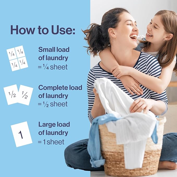 Dip Eco-Friendly Laundry Sheets Detergent | Plant Based, Plastic Free & Zero Waste | Perfect for Sensitive Skin | Fresh Linen | 60 Loads