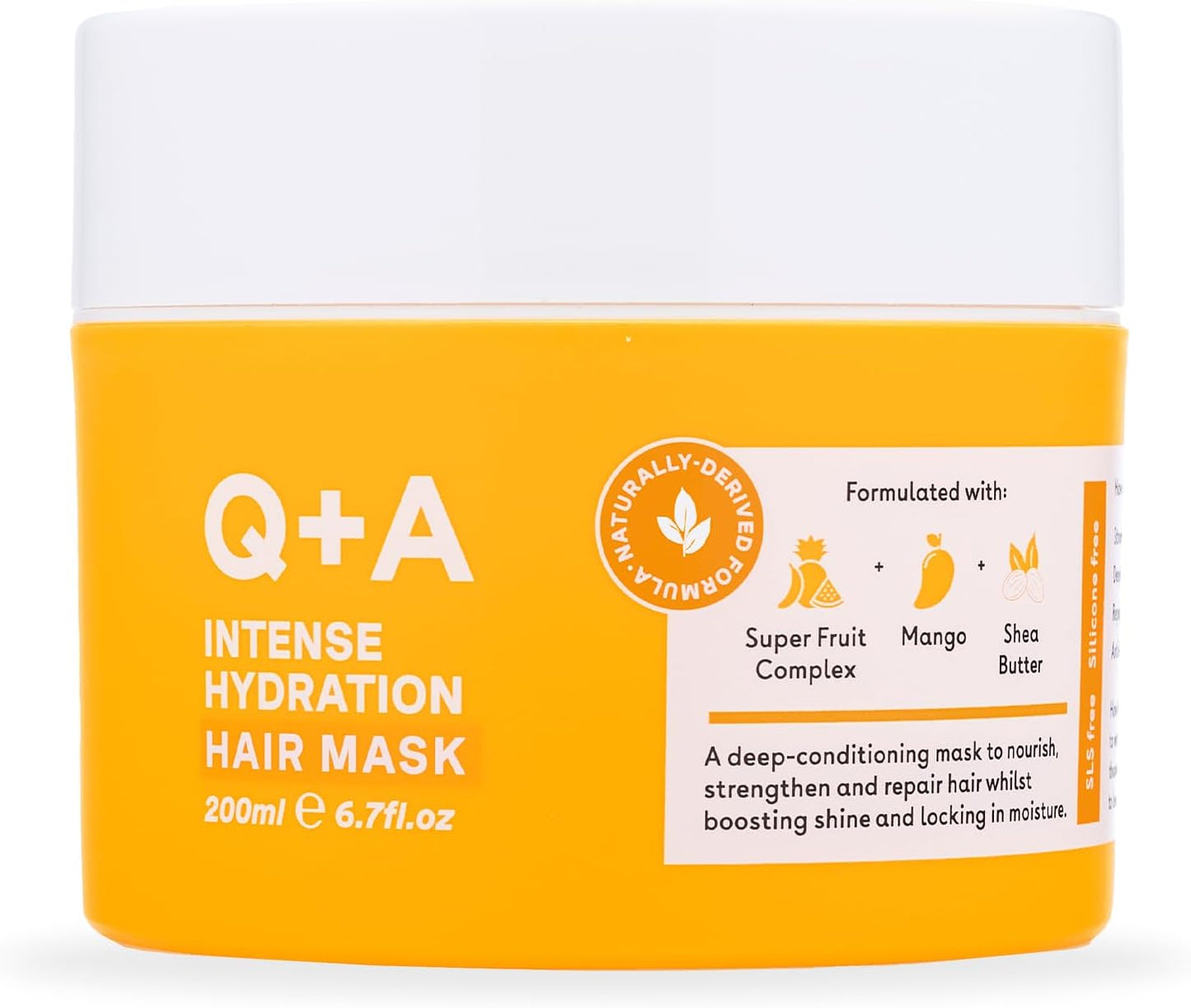 Intense Hydration Hair Mask (200Ml), Anti-Frizz Strengthening Hair Care, Deep Conditioning Treatment Hair Treatment for Dry, Damaged Hair, with Super Fruit Complex, Mango Butter and Shea Butter