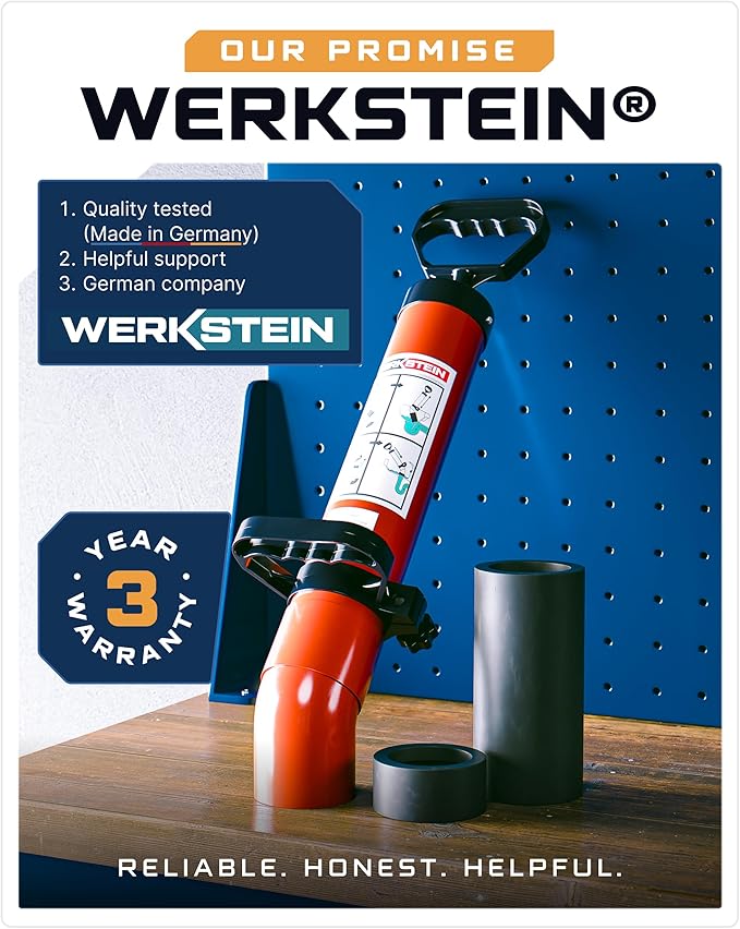 WERKSTEIN Air Pump Drain Unblocker incl. Two Adapters - Industrial Drain Cleaner for unblocking toilet, sink, shower - Air Pressure Plunger Toilet Unblocker Heavy Duty Pump
