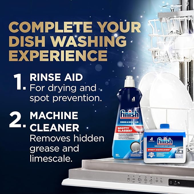 Finish Dishwasher Tablet, Ultimate Plus Infinity Shine, 105 Detergent Tablets, Lemon Sparkle, Tough on Grease, For our Most Intensive Clean & Diamond Shine, Effective for Short Eco Cycle