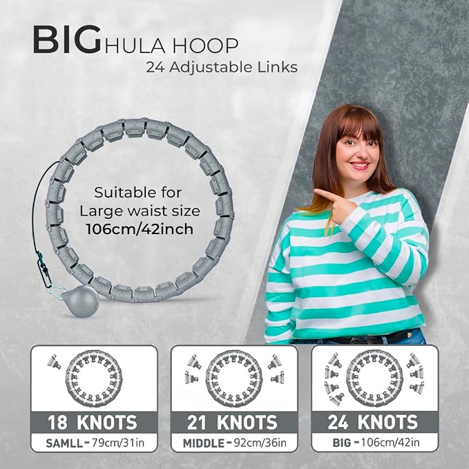Active 100 Smart Weighted Hula Hoop for Adults – Adjustable Infinity