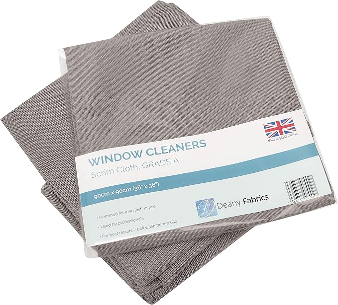 Deany Fabrics, Window Cleaning Cloths, Professional GRADE A Scrim Cloths for Window Cleaning, for a Professional Finish, Large 90cm x 90cm