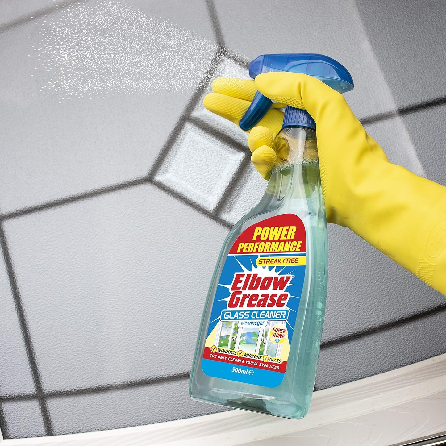 Elbow Grease Glass Cleaner with Vinegar for Windows and Mirrors, 500 ml - Window Cleaning Equipment (Pack of 1)