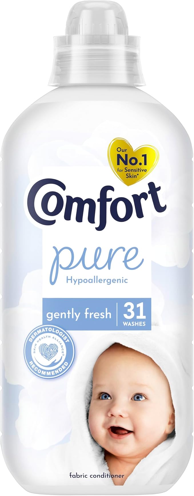 Comfort Pure Fabric Conditioner Dermatologist-Recommended and Hypoallergenic with a Gently Fresh Fragrance 31 washes (930 ml)