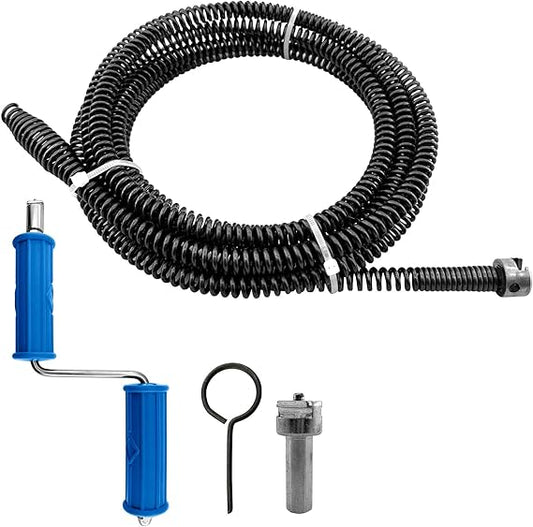 Drain Snake Unblocker 3M, 10mm with Electric Adapters and Handle Tool, Sink Unblocker and Drain Auger Tool for Sink Unblocker and Drain Unblocker Tool
