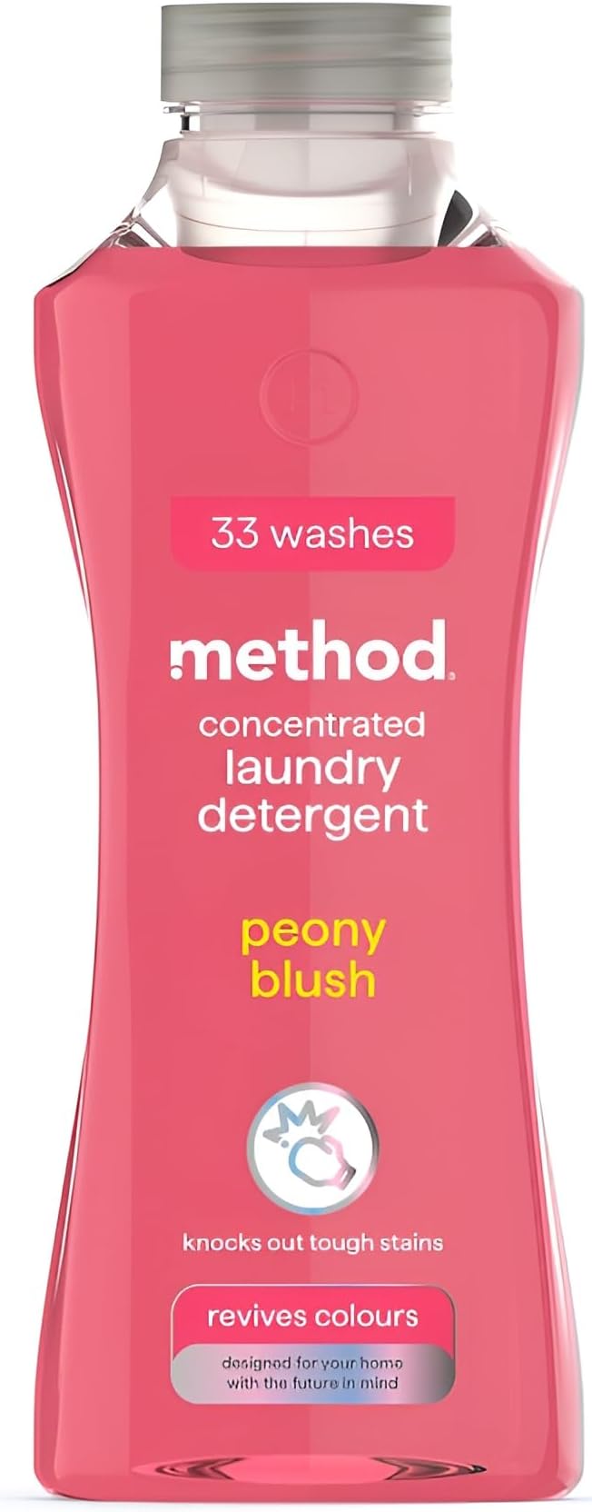 method Concentrated Laundry Detergent, Washing Liquid Fresh Peony Blush Scent,1 x 33 Washes, 1x 990ml