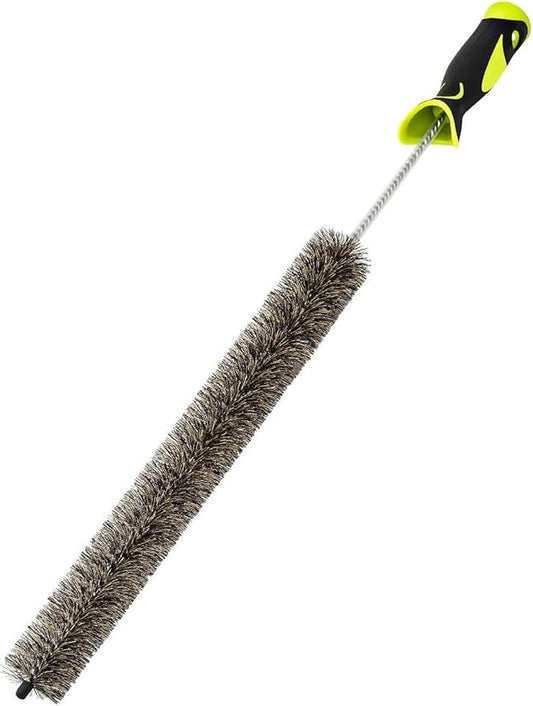 Radiator Cleaner Brush Thin Long 81cm Boar Bristles, Radiator Duster Brush Long Thin Bendable Flexible with Easy Grip Handle, Radiator Brushes for Cleaning Dust Inside Vanes and Backside