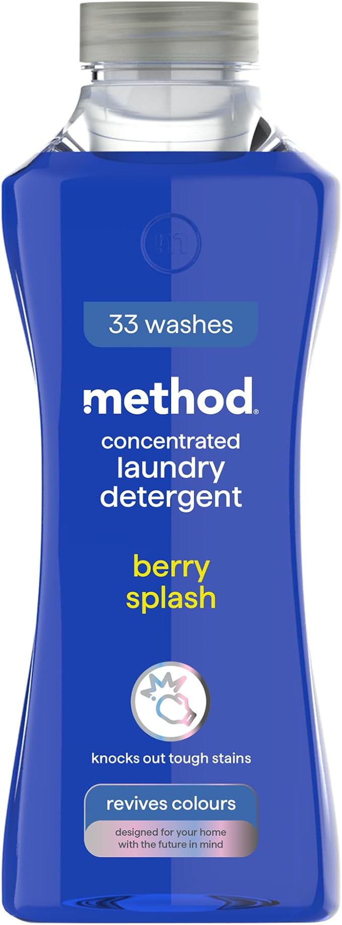 method Concentrated Laundry Detergent, Washing Liquid Fresh Berry Scent, 1 x 33 Washes, 1 x 990ml