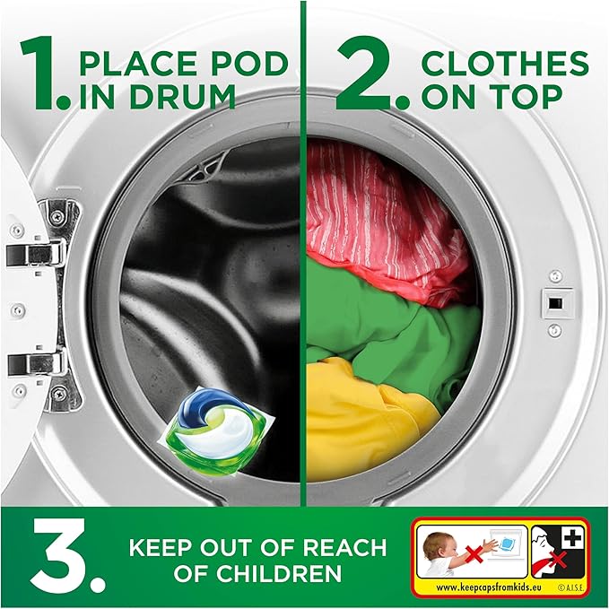 Ariel All-in-1 PODS®, Washing Liquid Laundry Detergent Capsules 122 Washes (61x2), Original, Outstanding Stain Removal In 1 Wash, Brrrilliant In Cold & Short