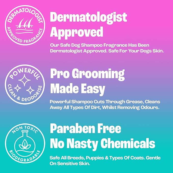 Dirtbusters Pet Pro Dog Shampoo Sensitive Skin (2L) Deep Cleaning Professional Dog Grooming & Puppy Shampoo & Conditioner For Smelly Dogs, Baby Fresh