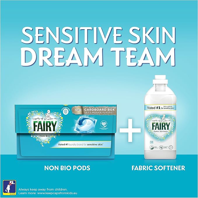 Fairy Non Bio PODS Washing Liquid Capsules, For Sensitive Skin, 108 Washes (54x2)