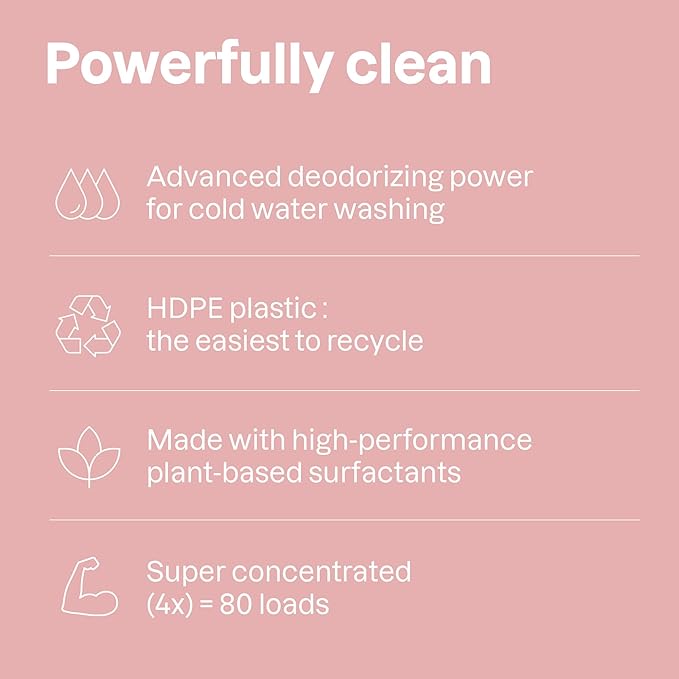 ATTITUDE Baby Laundry Detergent Liquid, EWG Verified, Safe for Baby Clothes, Infant and Newborn, Vegan and Naturally Derived Washing Soap, HE Compatible, Unscented, Bulk Refill, 80 Loads, 2 Liters