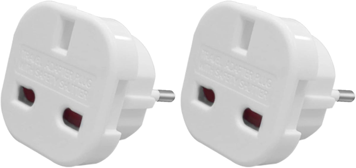 UK to EU Travel Plug Adapter 2 Pack Europe Converter