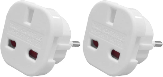 UK to EU Travel Plug Adapter 2 Pack Europe Converter
