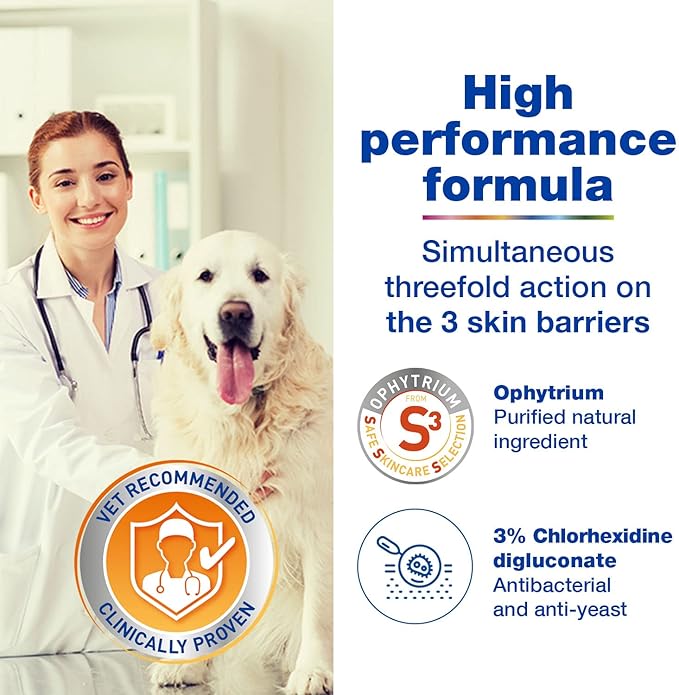 DOUXO S3 PYO Antibacterial and Antifungal Dog and Cat Shampoo - Hypoallergenic Fragrance - Veterinary Recommended and Clinically Proven - Created with dermatologists - Safe Skincare Selection - 200ml