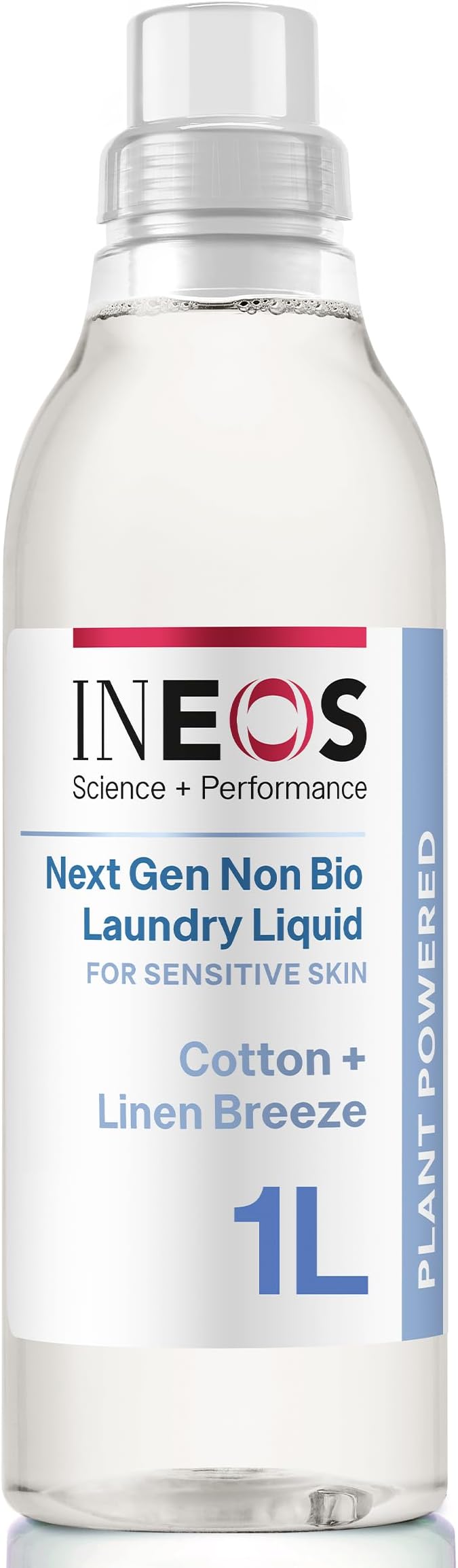 INEOS Non Bio Laundry Washing Liquid Detergent for Sensitive Skin, 198 Washes (6 x 1L) Stain Removal for Clothes, Plant Powered, Stress Relieving Fragrance, Vegan, Cruelty Free, Cotton + Linen Breeze