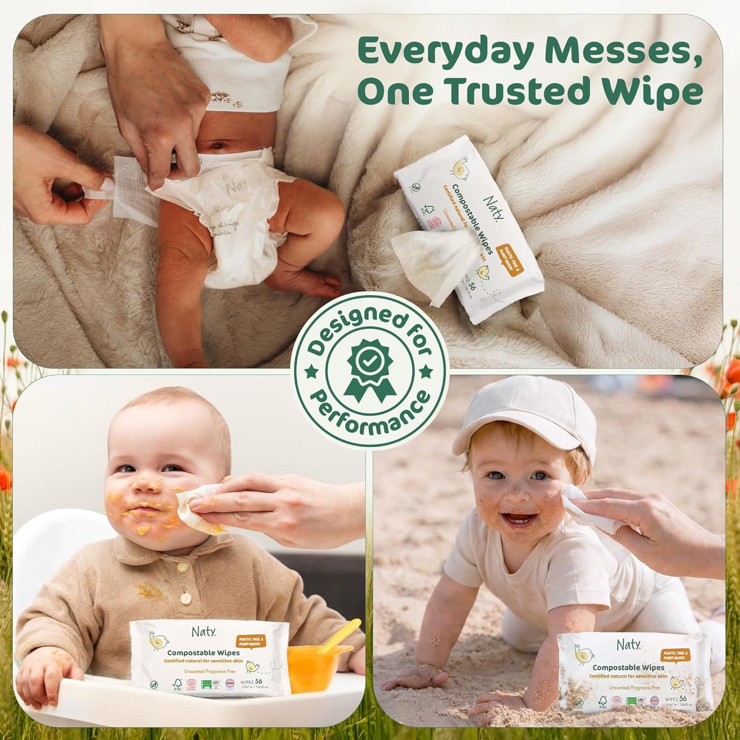 Naty Baby Water Wipes 672 Pack (12 x 56) – 98% Purified Water, Fragrance Free, Plastic Free & Compostable | Gentle for Newborn & Sensitive Skin | Eco Friendly Baby Wipes UK