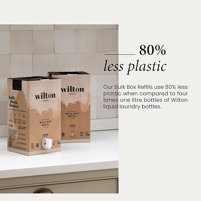Wilton London Cedarwood Laundry Liquid Refill - 112 Washes - Non-Bio - Plant-based - Biodegradable Detergent - 100% Recylable - Less Plastic - Essential Oils - Make in UK - 4L