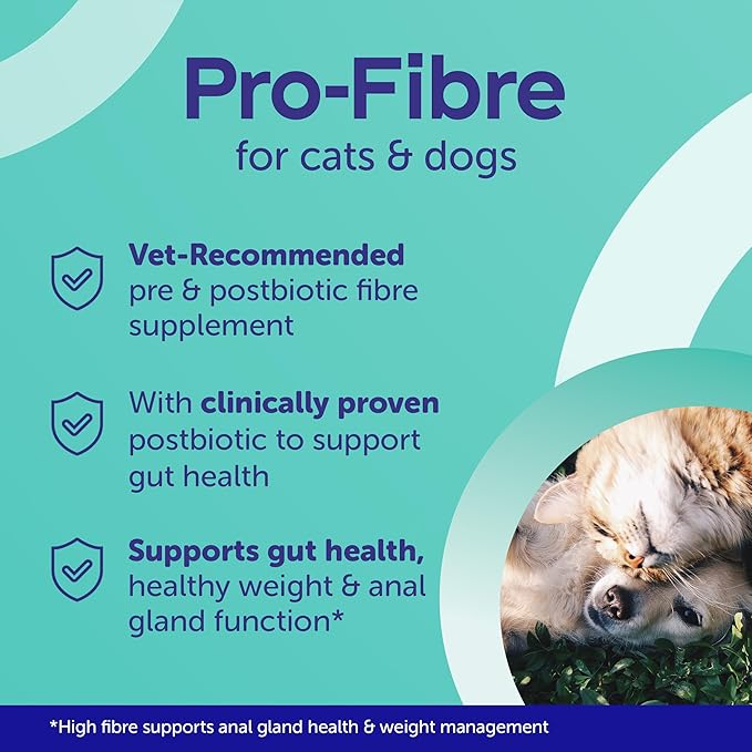 Protexin Pro-Fibre for Dogs – High-Fibre Digestive Supplement with Prebiotics & Postbiotics – Supports Gut Health, Digestion, Firm Stools & Anal Gland Function – Meat-Free Beef Flavour – 500g Pellets