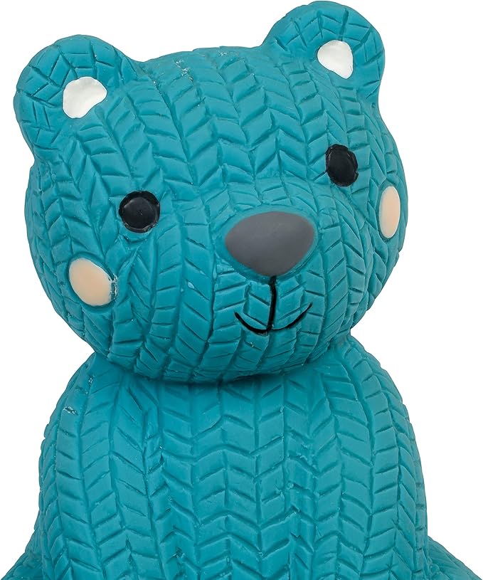 Petface Little Petface Teddy Bear Latex Chew Dog Toy, Blue (Pack of 1)