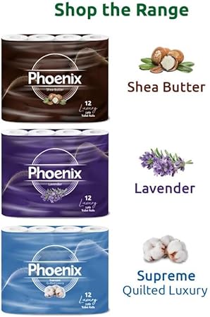 Phoenix Toilet Rolls – 60 Pack | 3 Ply Aloe Vera Scented Toilet Paper | Bulk Buy, Soft, Quilted, Sustainably Sourced, Eco- Friendly Luxury Bathroom Tissue