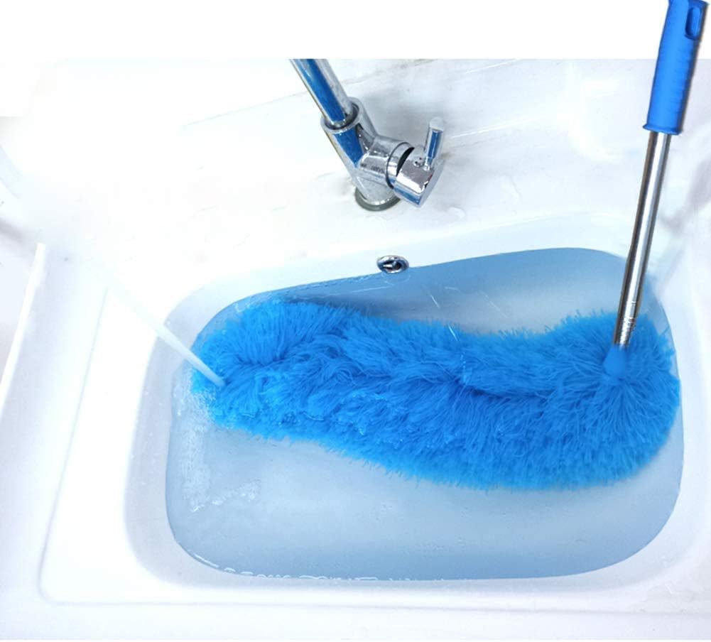 Feather Duster,Extendable Duster Microfiber Long Extension Pole Scratch Resistant Cover, Washable, Cleaning High Ceiling Fans, Blinds, Cobweb (Grey)