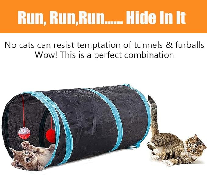 Speedy Panther 21 Pcs Cat Toys for Indoor Cats Collapsible Cat Tunnel Interactive Feather Teaser Wand Ball Toy for Kitten Cats