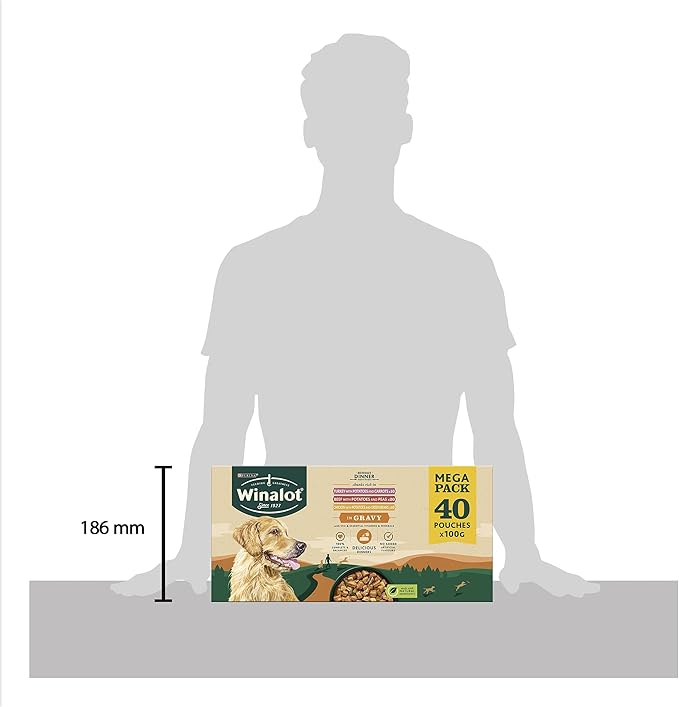 WINALOT Sunday Dinner Mixed in Gravy Wet Dog Food Pouches 40x100g