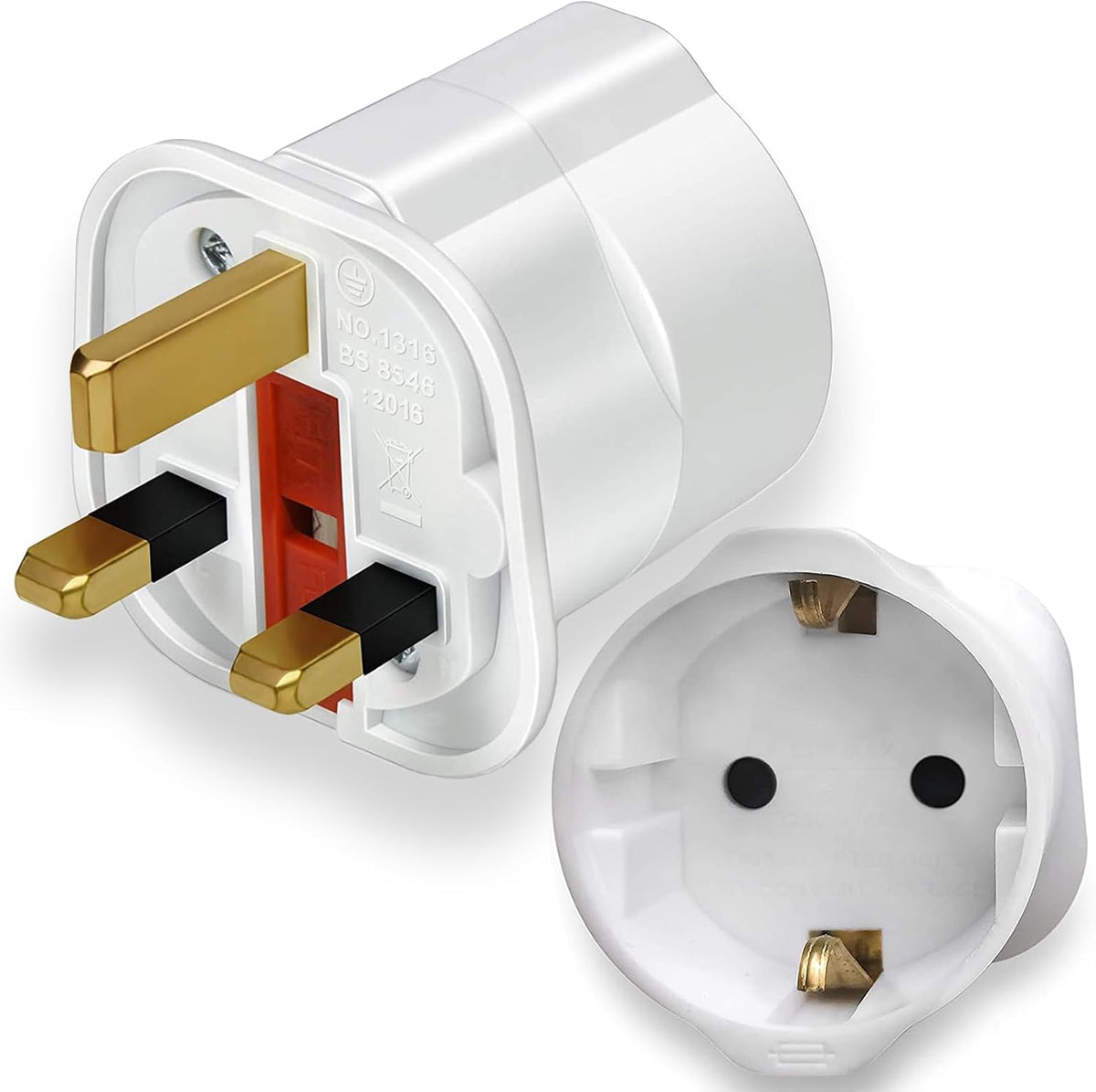 EU to UK Plug Adapter 13A 