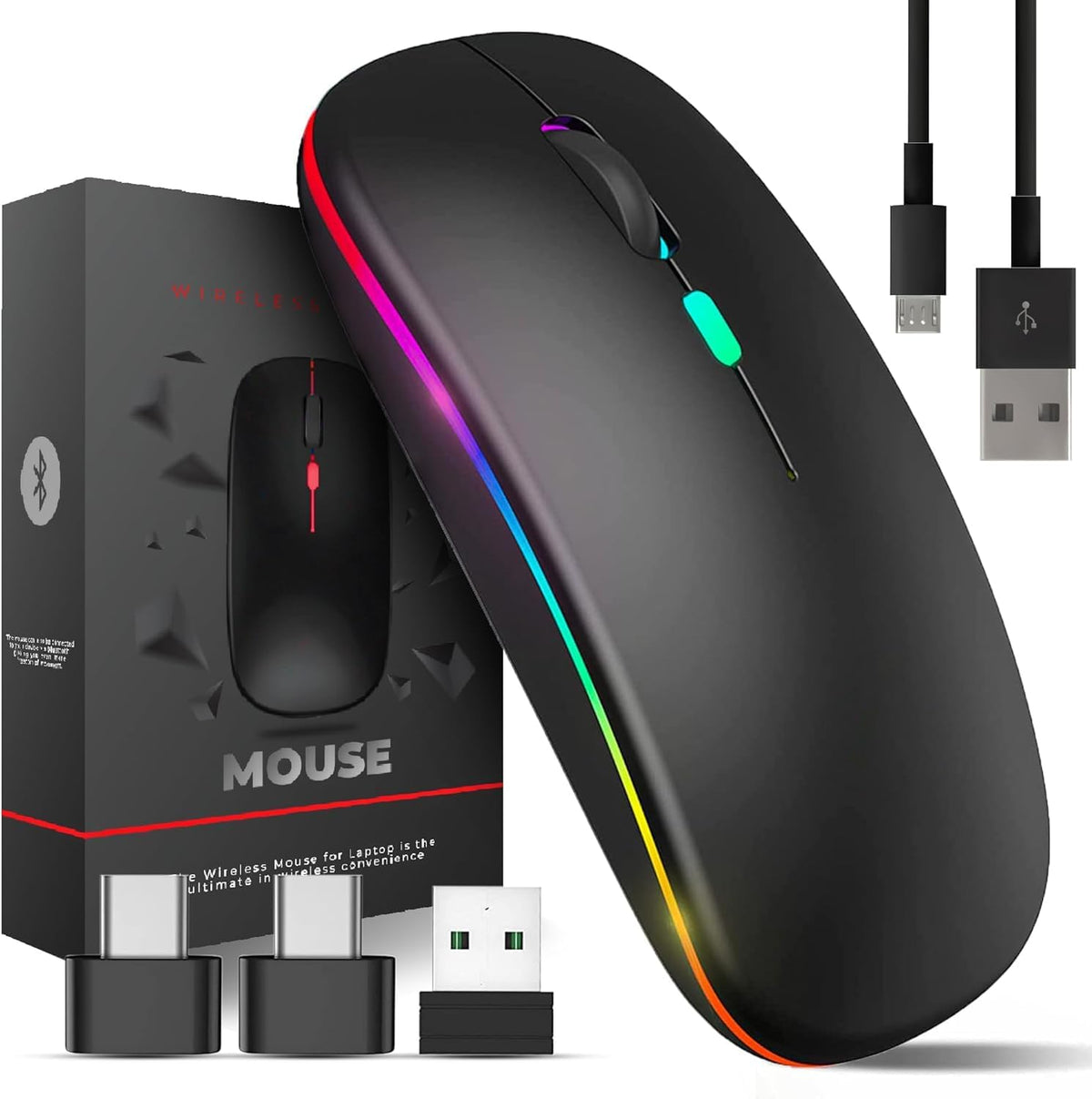 RGB Wireless Mouse Bluetooth Dual 