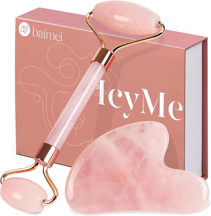 Rose Quartz Gua Sha & Jade Roller 