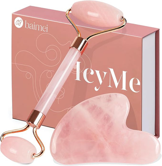 Rose Quartz Gua Sha & Jade Roller 