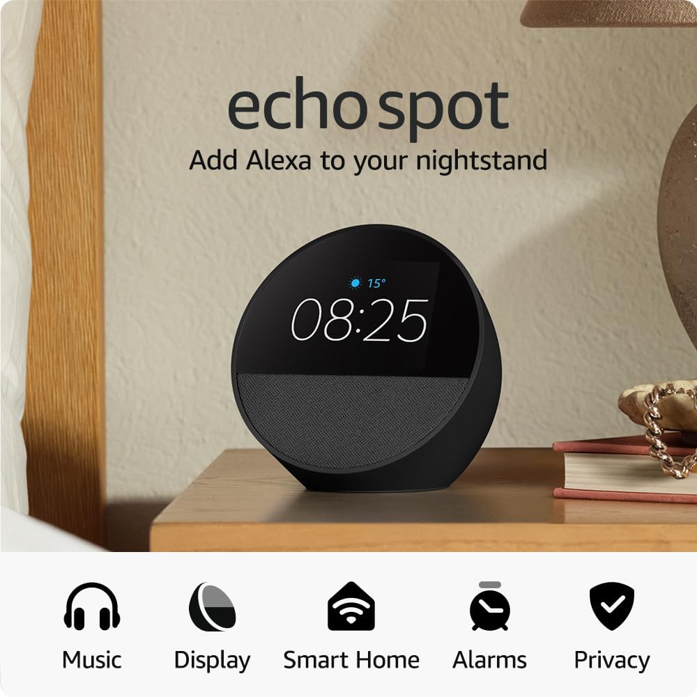 Echo Spot Smart Alarm Clock Alexa 