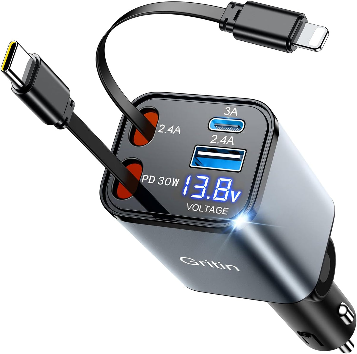 Gritin 69W Retractable USB C