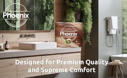 Phoenix Toilet Rolls – 90 Pack | 3 Ply Shea Butter Scented Toilet Paper | Bulk Buy, Soft, Quilted, Sustainably Sourced, Eco- Friendly Luxury Bathroom Tissue