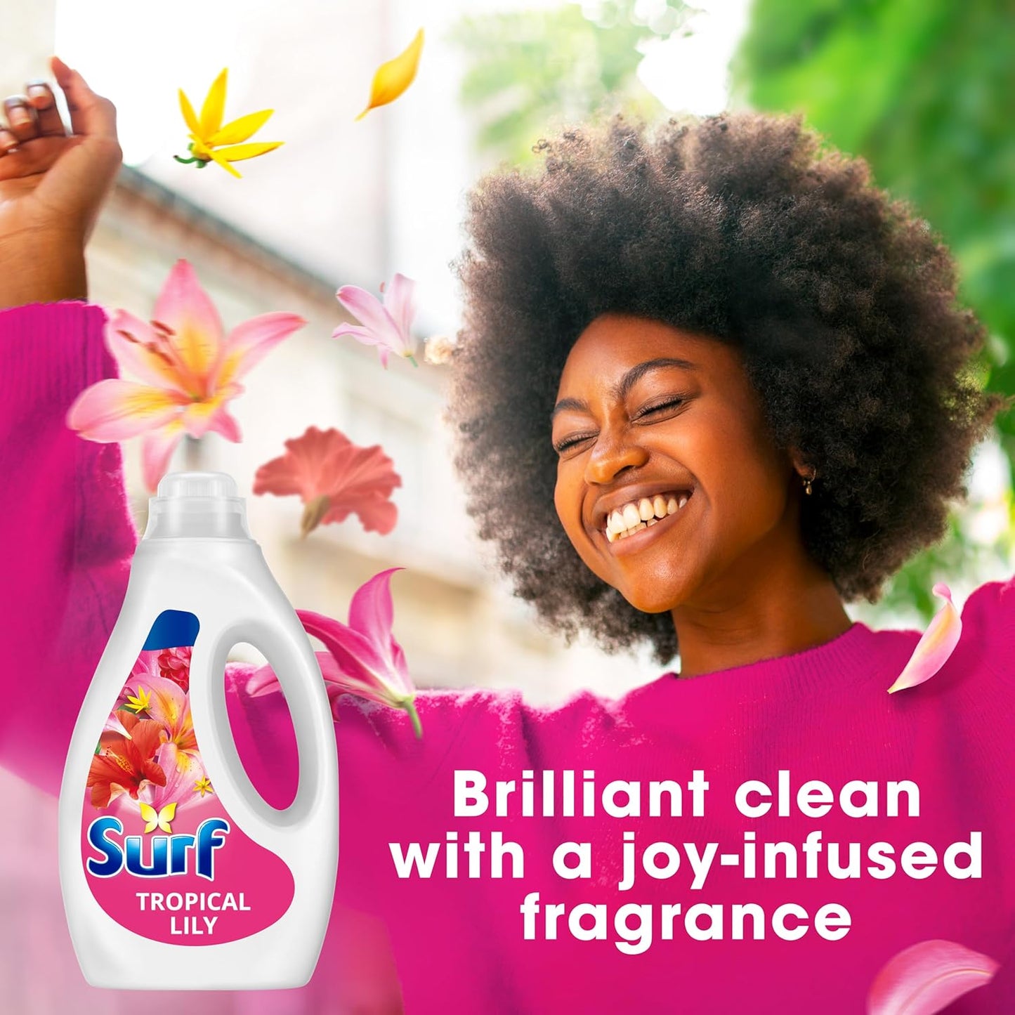 Surf Tropical Lily Laundry Washing with a joy-infused fragrance & natural essential oils lasting up to 12 hours in wear Liquid Detergent for brilliantly clean results 35 washes