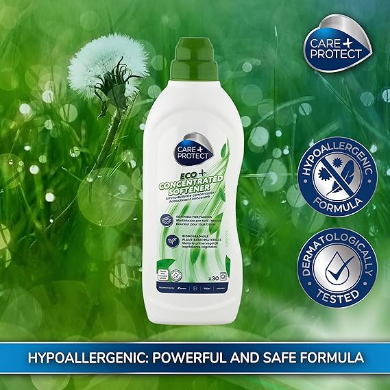 Care+Protect ECO+ Laundry Softener - Ideal For All Types Of Fabrics - Softens Fabrics And Facilitates Ironing 750 ml For Upto 30 Washes