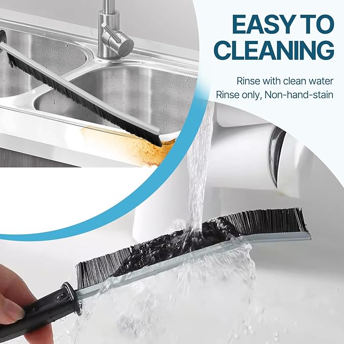 Crevice Cleaning Brush, Bathroom Tile Groove Gap Cleaning Brush,Premium Crevice Cleaning Tool Aluminum Support with 15° Angle Magic Brush, Thin Brush for Home Kitchen