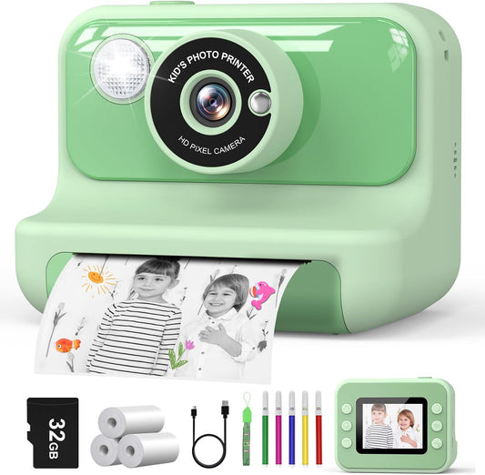 Kids Instant Print Camera 1080P 